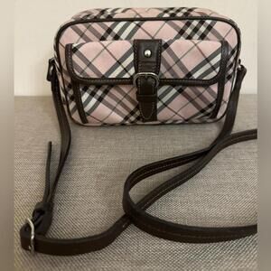 Burberry Blue Label Pink Plaid Crossbody Bag